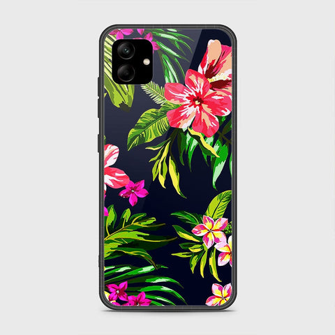 Samsung Galaxy A04 Cover- Floral Series - HQ Ultra Shine Premium Infinity Glass Soft Silicon Borders Case