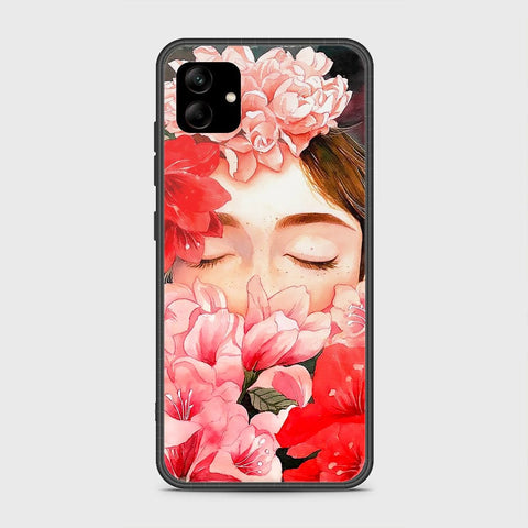 Samsung Galaxy A04 Cover- Floral Series - HQ Ultra Shine Premium Infinity Glass Soft Silicon Borders Case