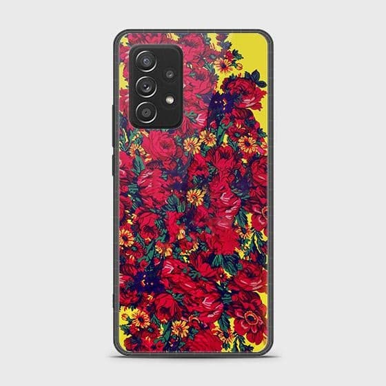 Samsung Galaxy A52 Cover - Floral Series - HQ Ultra Shine Premium Infinity Glass Soft Silicon Borders Case