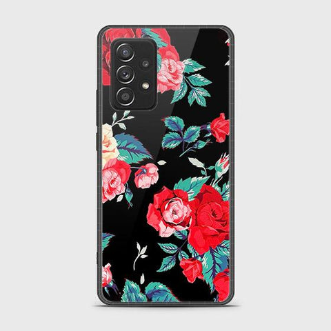 Samsung Galaxy A52 Cover - Floral Series - HQ Ultra Shine Premium Infinity Glass Soft Silicon Borders Case