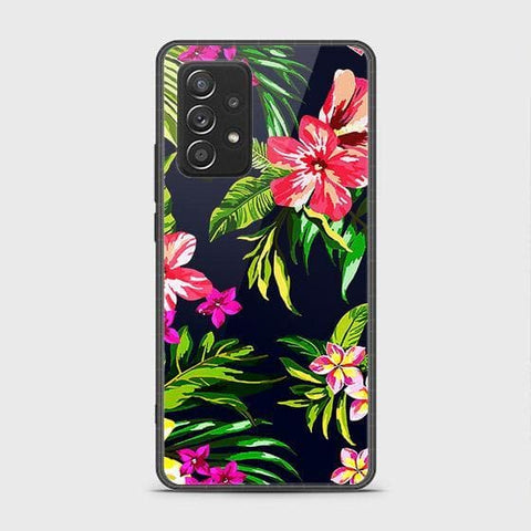 Samsung Galaxy A52s 5G Cover - Floral Series - HQ Ultra Shine Premium Infinity Glass Soft Silicon Borders Case