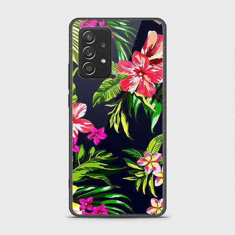 Samsung Galaxy A52 Cover - Floral Series - HQ Ultra Shine Premium Infinity Glass Soft Silicon Borders Case