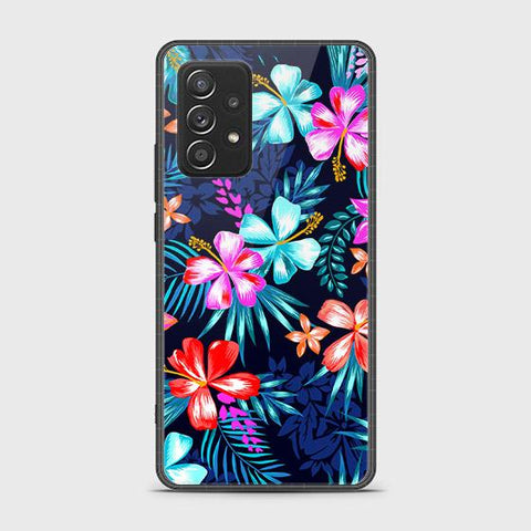 Samsung Galaxy A52 Cover - Floral Series - HQ Ultra Shine Premium Infinity Glass Soft Silicon Borders Case