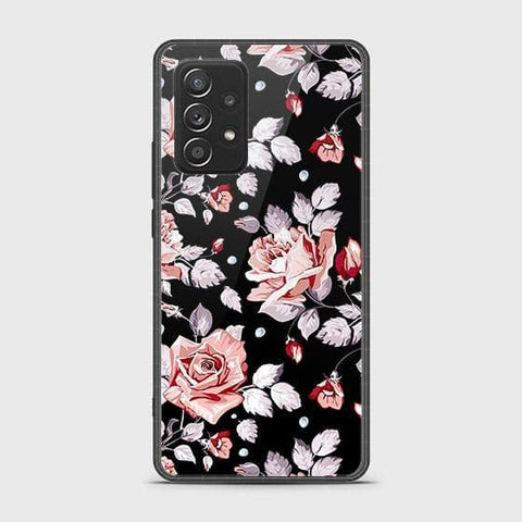 Samsung Galaxy A52 Cover - Floral Series - HQ Ultra Shine Premium Infinity Glass Soft Silicon Borders Case