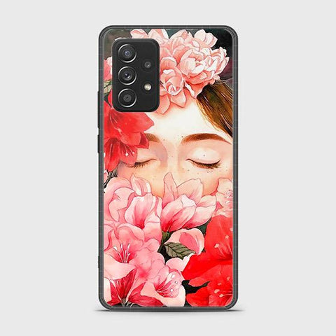 Samsung Galaxy A52 Cover - Floral Series - HQ Ultra Shine Premium Infinity Glass Soft Silicon Borders Case