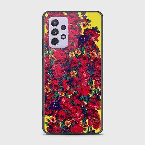 Samsung Galaxy A72 Cover - Floral Series - HQ Ultra Shine Premium Infinity Glass Soft Silicon Borders Case