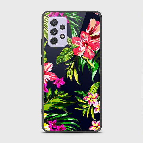 Samsung Galaxy A72 Cover - Floral Series - HQ Ultra Shine Premium Infinity Glass Soft Silicon Borders Case