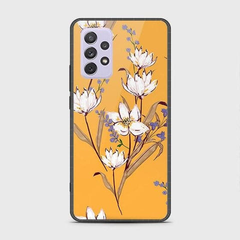 Samsung Galaxy A72 Cover - Floral Series - HQ Ultra Shine Premium Infinity Glass Soft Silicon Borders Case