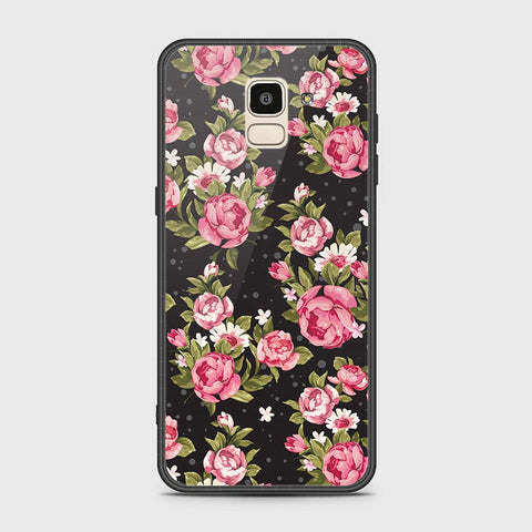 Samsung Galaxy J6 2018 Cover - Floral Series - HQ Ultra Shine Premium Infinity Glass Soft Silicon Borders Case