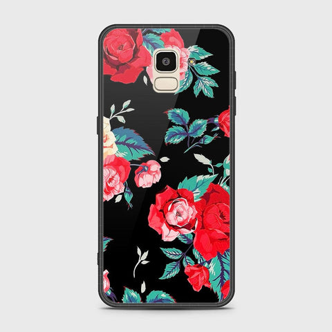 Samsung Galaxy J6 2018 Cover - Floral Series - HQ Ultra Shine Premium Infinity Glass Soft Silicon Borders Case