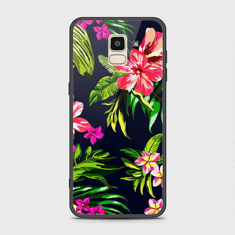 Samsung Galaxy J6 2018 Cover - Floral Series - HQ Ultra Shine Premium Infinity Glass Soft Silicon Borders Case