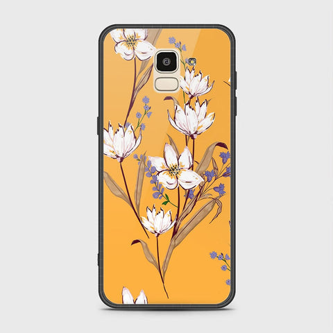 Samsung Galaxy J6 2018 Cover - Floral Series - HQ Ultra Shine Premium Infinity Glass Soft Silicon Borders Case