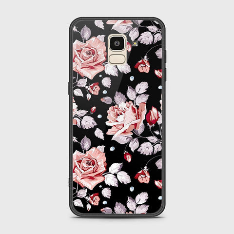 Samsung Galaxy J6 2018 Cover - Floral Series - HQ Ultra Shine Premium Infinity Glass Soft Silicon Borders Case