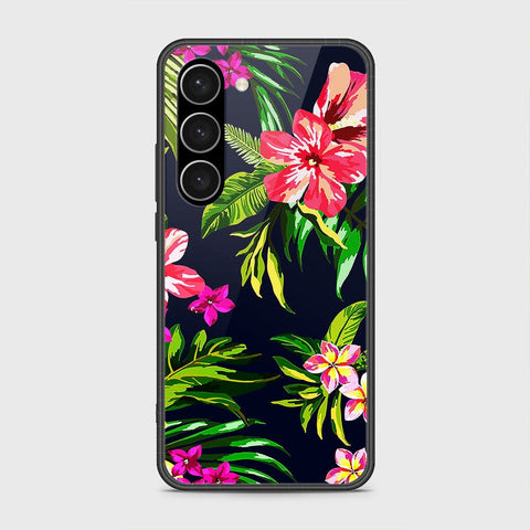 Samsung Galaxy S23 Plus 5G Cover- Floral Series - HQ Ultra Shine Premium Infinity Glass Soft Silicon Borders Case