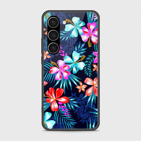 Samsung Galaxy S23 Plus 5G Cover- Floral Series - HQ Ultra Shine Premium Infinity Glass Soft Silicon Borders Case