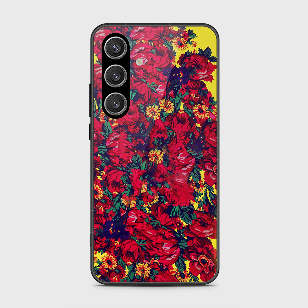 Samsung Galaxy S24 Plus Cover- Floral Series - HQ Ultra Shine Premium Infinity Glass Soft Silicon Borders Case