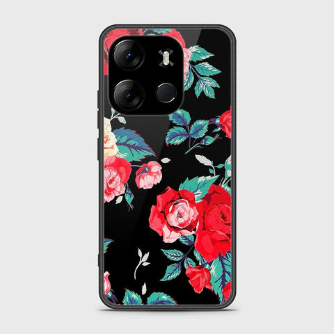 Infinix Smart 7 HD Cover- Floral Series - HQ Ultra Shine Premium Infinity Glass Soft Silicon Borders Case