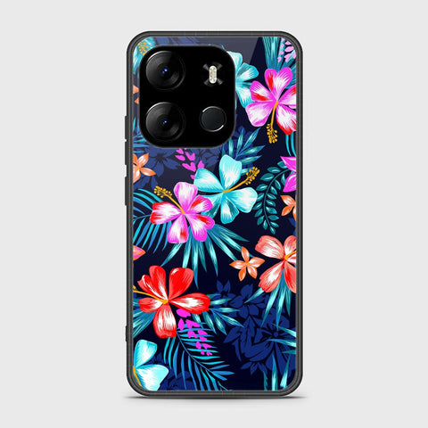 Infinix Smart 7 HD Cover- Floral Series - HQ Ultra Shine Premium Infinity Glass Soft Silicon Borders Case