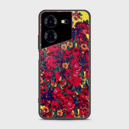 Tecno Pova 5 Pro Cover- Floral Series - HQ Ultra Shine Premium Infinity Glass Soft Silicon Borders Case