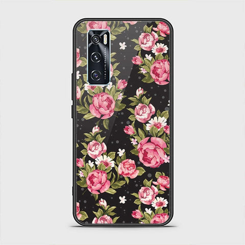 Vivo V20 SE Cover - Floral Series - HQ Ultra Shine Premium Infinity Glass Soft Silicon Borders Case