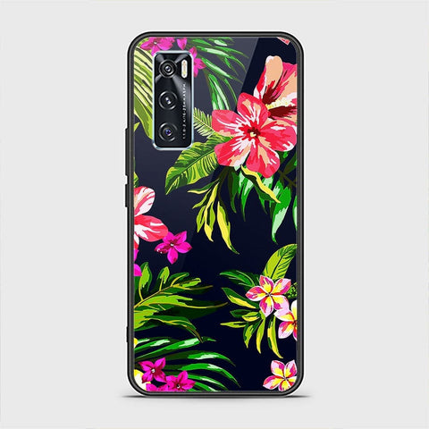 Vivo V20 SE Cover - Floral Series - HQ Ultra Shine Premium Infinity Glass Soft Silicon Borders Case