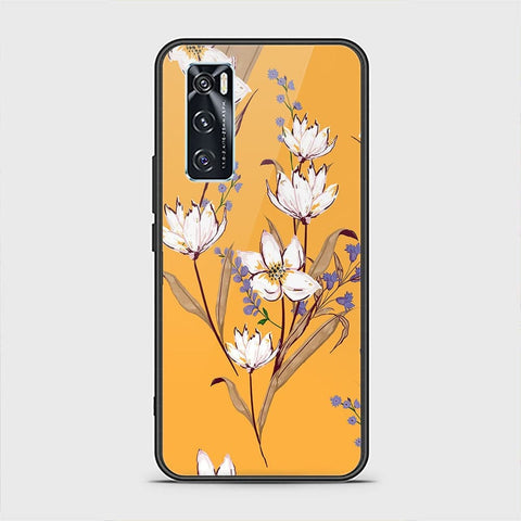 Vivo V20 SE Cover - Floral Series - HQ Ultra Shine Premium Infinity Glass Soft Silicon Borders Case