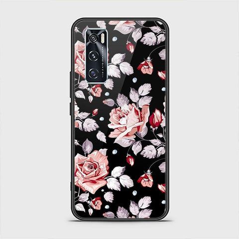 Vivo V20 SE Cover - Floral Series - HQ Ultra Shine Premium Infinity Glass Soft Silicon Borders Case