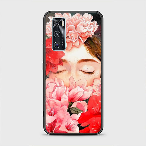 Vivo V20 SE Cover - Floral Series - HQ Ultra Shine Premium Infinity Glass Soft Silicon Borders Case