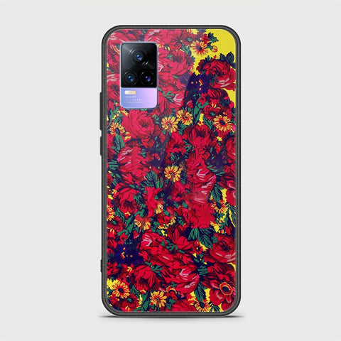 Vivo V21e Cover - Floral Series - HQ Ultra Shine Premium Infinity Glass Soft Silicon Borders Case