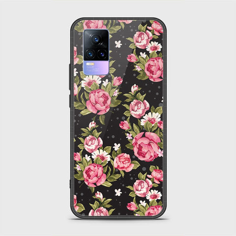 Vivo V21e Cover - Floral Series - HQ Ultra Shine Premium Infinity Glass Soft Silicon Borders Case