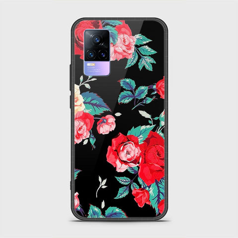 Vivo V21e Cover - Floral Series - HQ Ultra Shine Premium Infinity Glass Soft Silicon Borders Case