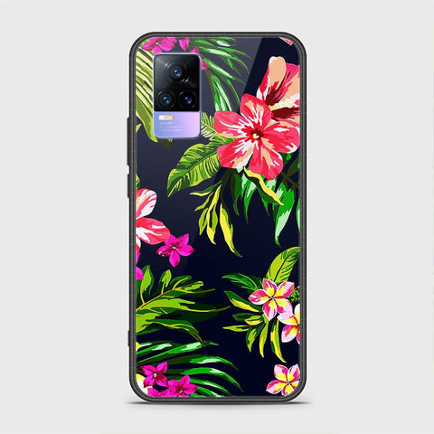 Vivo V21e Cover - Floral Series - HQ Ultra Shine Premium Infinity Glass Soft Silicon Borders Case