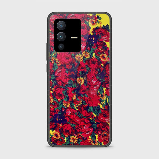 Vivo V23 5G Cover - Floral Series - HQ Ultra Shine Premium Infinity Glass Soft Silicon Borders Case