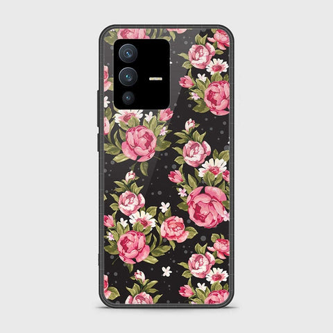 Vivo V23 5G Cover - Floral Series - HQ Ultra Shine Premium Infinity Glass Soft Silicon Borders Case