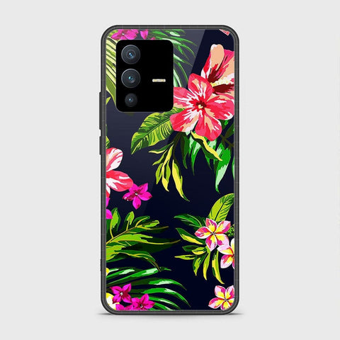 Vivo V23 5G Cover - Floral Series - HQ Ultra Shine Premium Infinity Glass Soft Silicon Borders Case