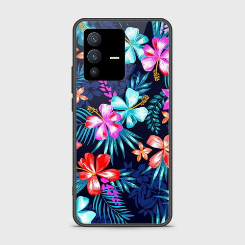 Vivo V23 5G Cover - Floral Series - HQ Ultra Shine Premium Infinity Glass Soft Silicon Borders Case