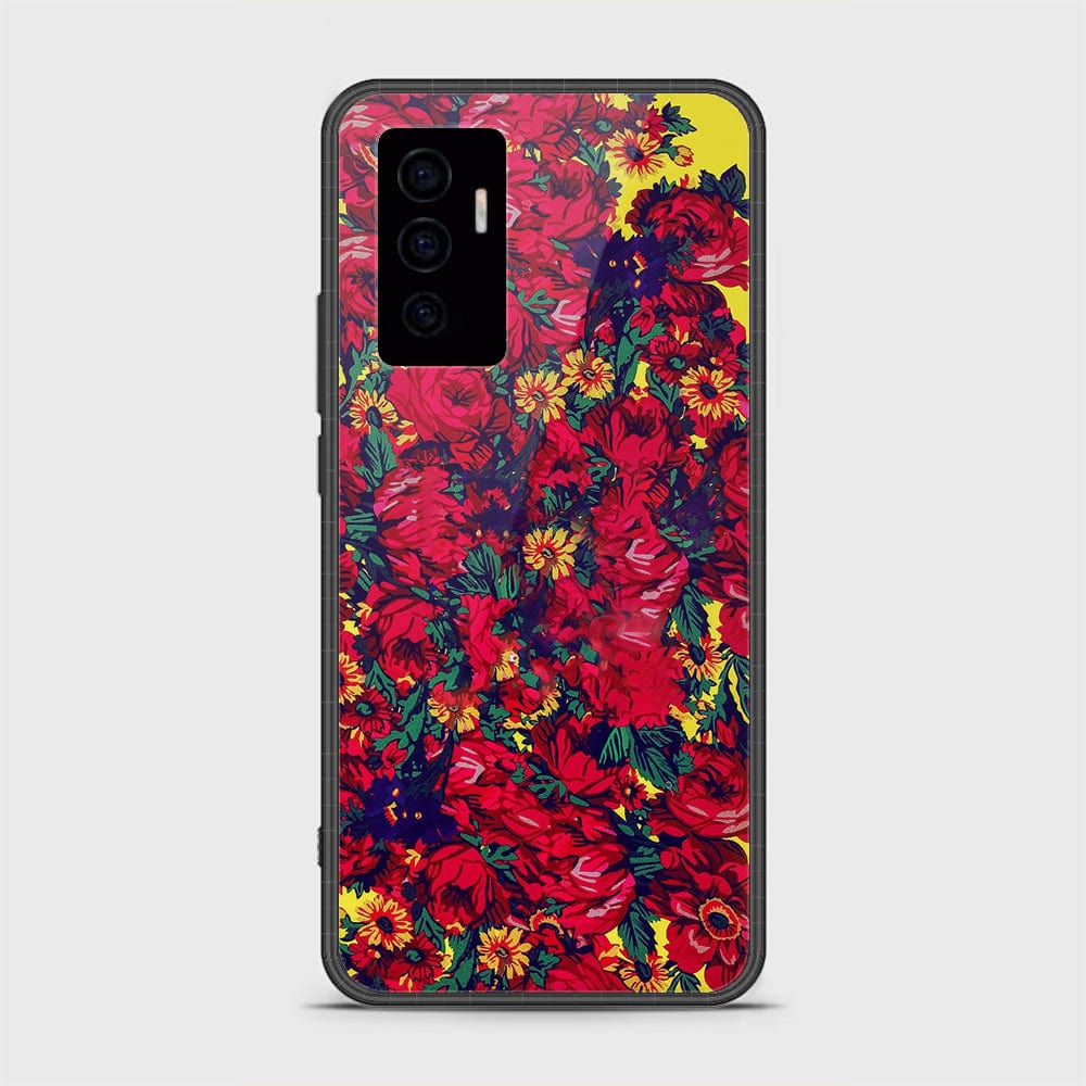 Vivo V23e Cover- Floral Series - HQ Ultra Shine Premium Infinity Glass Soft Silicon Borders Case