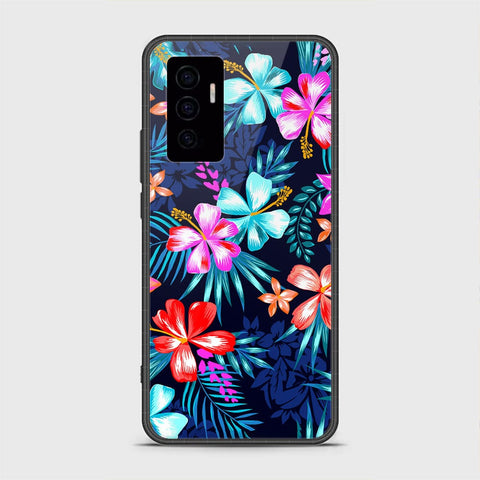 Vivo V23e Cover- Floral Series - HQ Ultra Shine Premium Infinity Glass Soft Silicon Borders Case