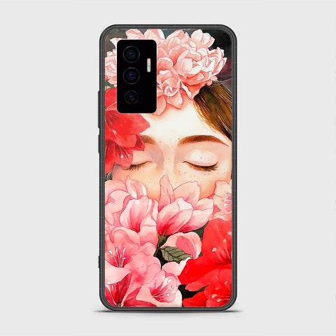 Vivo V23e Cover- Floral Series - HQ Ultra Shine Premium Infinity Glass Soft Silicon Borders Case