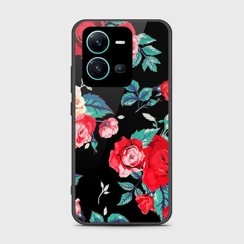 Vivo V25e Cover- Floral Series - HQ Ultra Shine Premium Infinity Glass Soft Silicon Borders Case