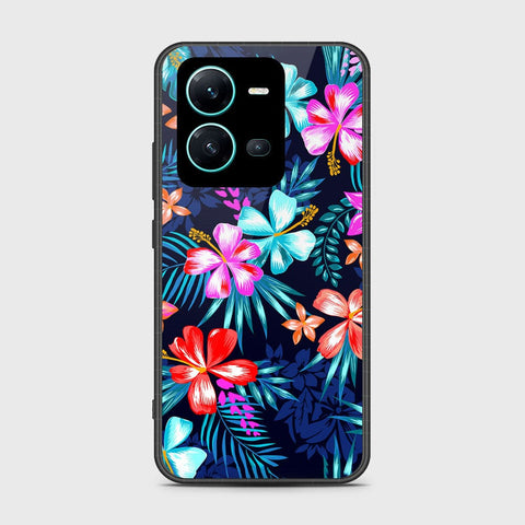 Vivo V25e Cover- Floral Series - HQ Ultra Shine Premium Infinity Glass Soft Silicon Borders Case