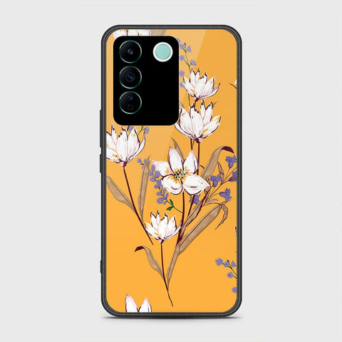 Vivo V27e Cover- Floral Series - HQ Ultra Shine Premium Infinity Glass Soft Silicon Borders Case