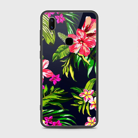 Vivo Z3 Cover- Floral Series - HQ Ultra Shine Premium Infinity Glass Soft Silicon Borders Case