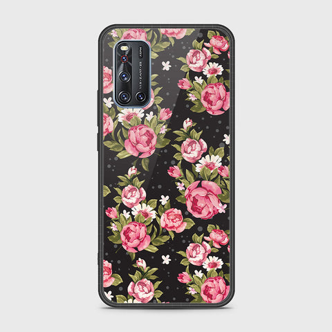 Vivo V19 Cover- Floral Series - HQ Ultra Shine Premium Infinity Glass Soft Silicon Borders Case