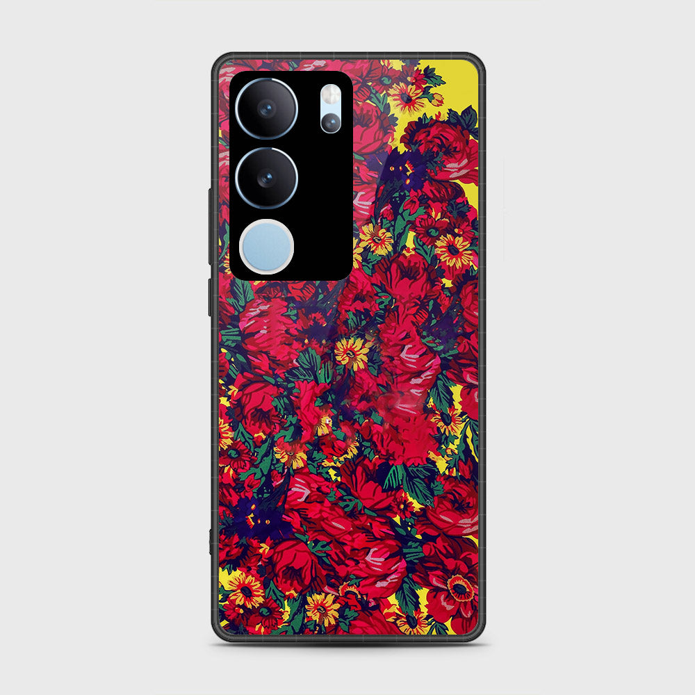 Vivo V29 Pro Cover- Floral Series - HQ Ultra Shine Premium Infinity Glass Soft Silicon Borders Case