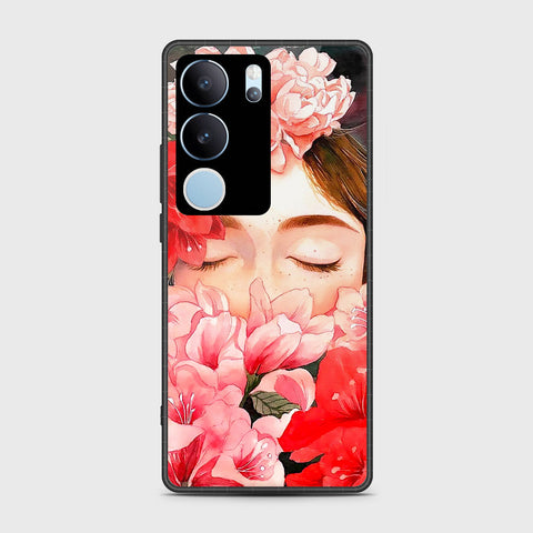 Vivo V29 Pro Cover- Floral Series - HQ Ultra Shine Premium Infinity Glass Soft Silicon Borders Case