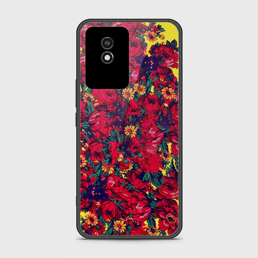 Vivo Y02A Cover- Floral Series - HQ Ultra Shine Premium Infinity Glass Soft Silicon Borders Case