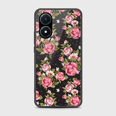 Vivo Y02s Cover- Floral Series - HQ Ultra Shine Premium Infinity Glass Soft Silicon Borders Case