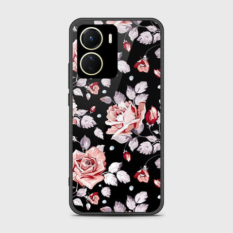 Vivo Y16 Cover- Floral Series - HQ Ultra Shine Premium Infinity Glass Soft Silicon Borders Case