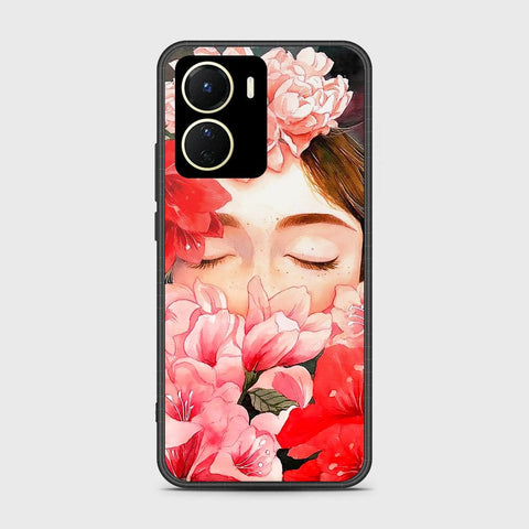 Vivo Y16 Cover- Floral Series - HQ Ultra Shine Premium Infinity Glass Soft Silicon Borders Case